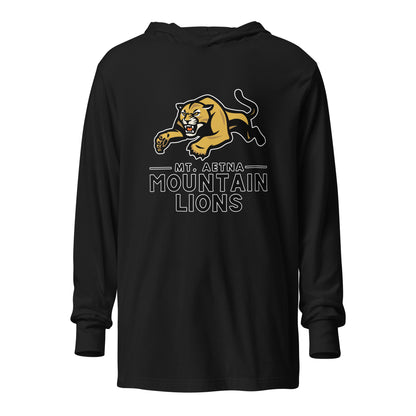Performance | Hooded Long Sleeve T Shirt | Mt. Aetna Adventist School | Emblem Logo