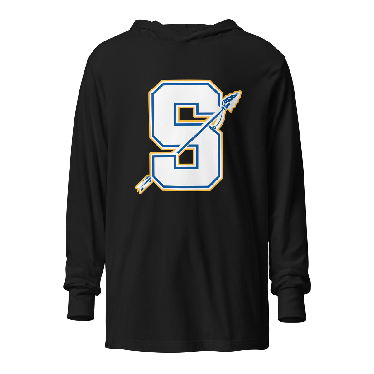 Performance | Hooded Long Sleeve T Shirt | Senatobia Warriors Baseball | Crest Logo