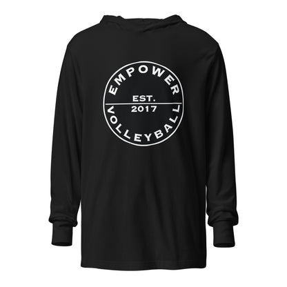 Performance | Hooded Long Sleeve T Shirt | Empower Volleyball Club | Alpha Spike Logo