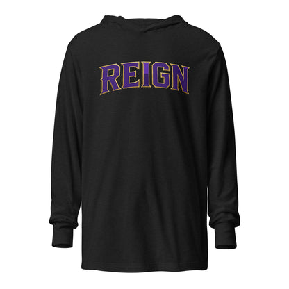 Performance | Hooded Long Sleeve T Shirt | REIGN 10U Softball | Script Logo