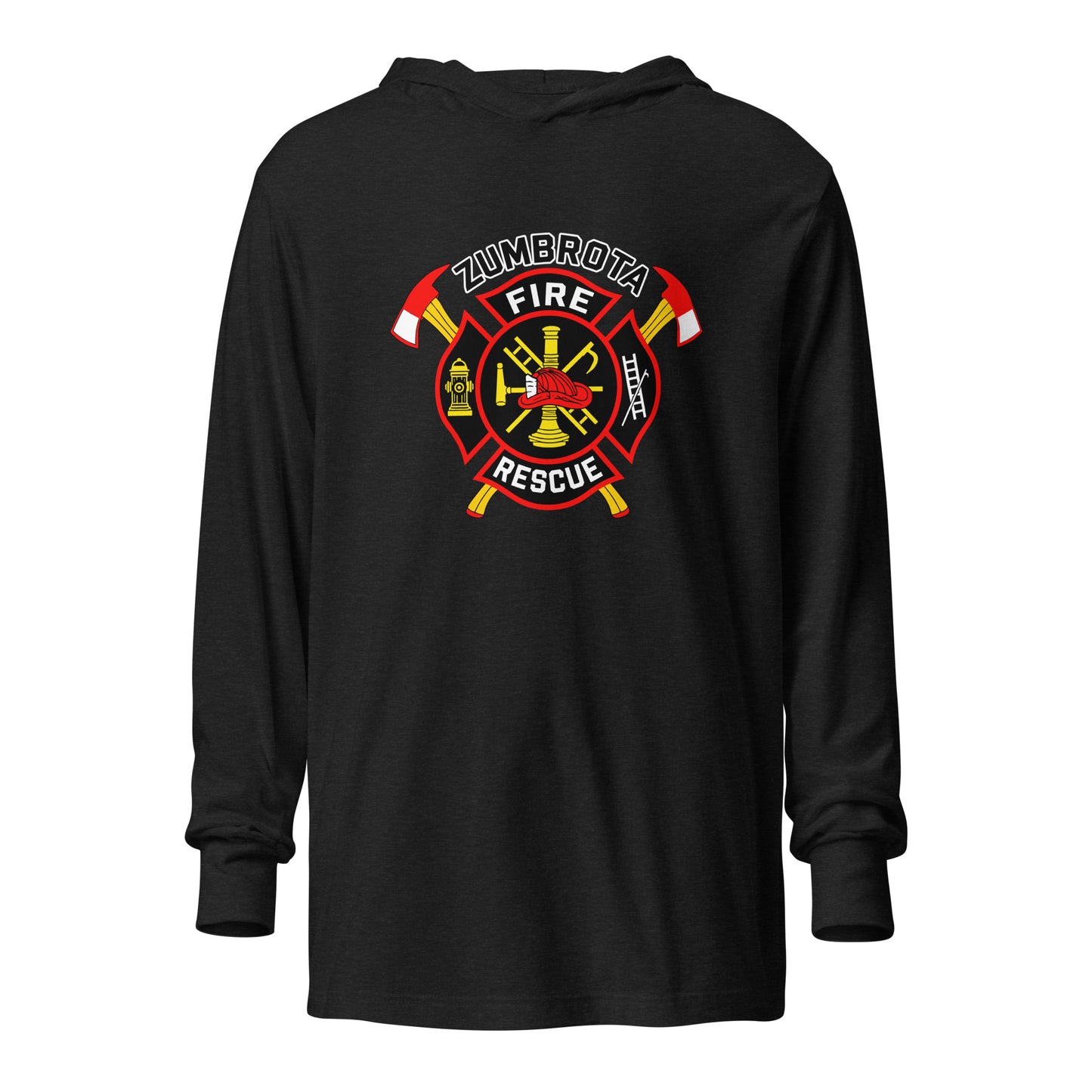 Performance | Hooded Long Sleeve T Shirt | Zumbrota Fire Department | Vanguard Logo