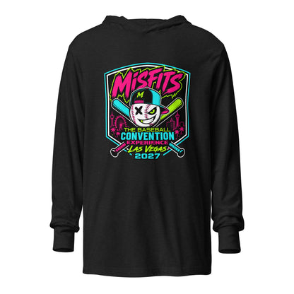 Performance | Hooded Long Sleeve T Shirt | Misfits Baseball | Shield Logo