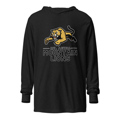 Performance | Hooded Long Sleeve T Shirt | Mt. Aetna Adventist School | Emblem Logo