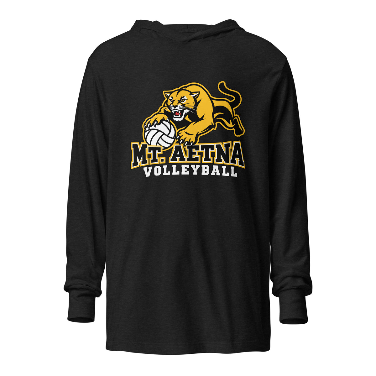 Performance | Hooded Long Sleeve T Shirt | Mt. Aetna Adventist School | Volleyball Apex Logo