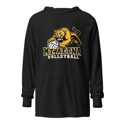 Performance | Hooded Long Sleeve T Shirt | Mt. Aetna Adventist School | Volleyball Apex Logo