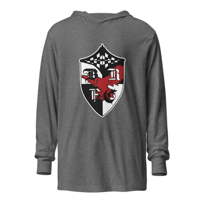 Performance | Hooded Long Sleeve T Shirt | Bard College Rugby Football Club | Raptor Logo