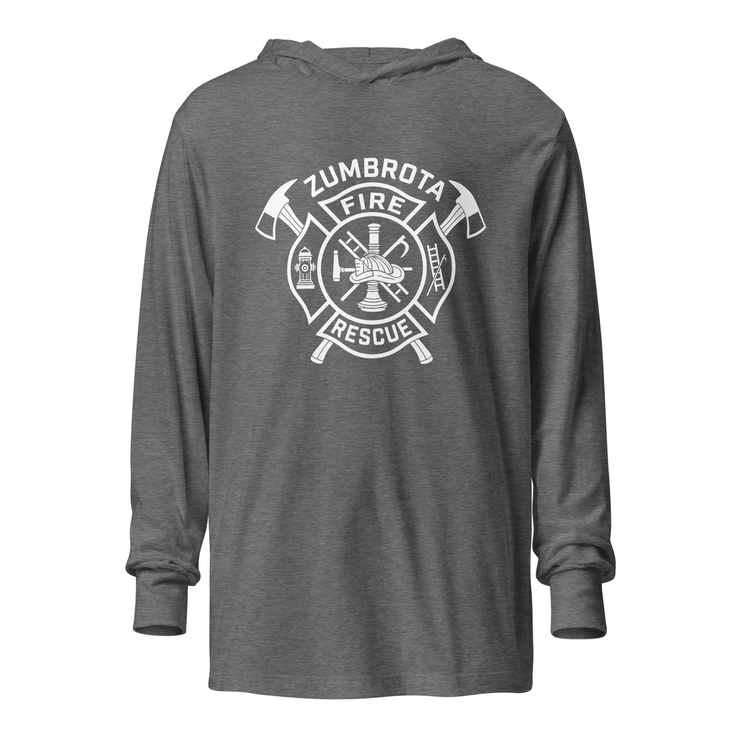 Performance | Hooded Long Sleeve T Shirt | Zumbrota Fire Department | Crest Logo