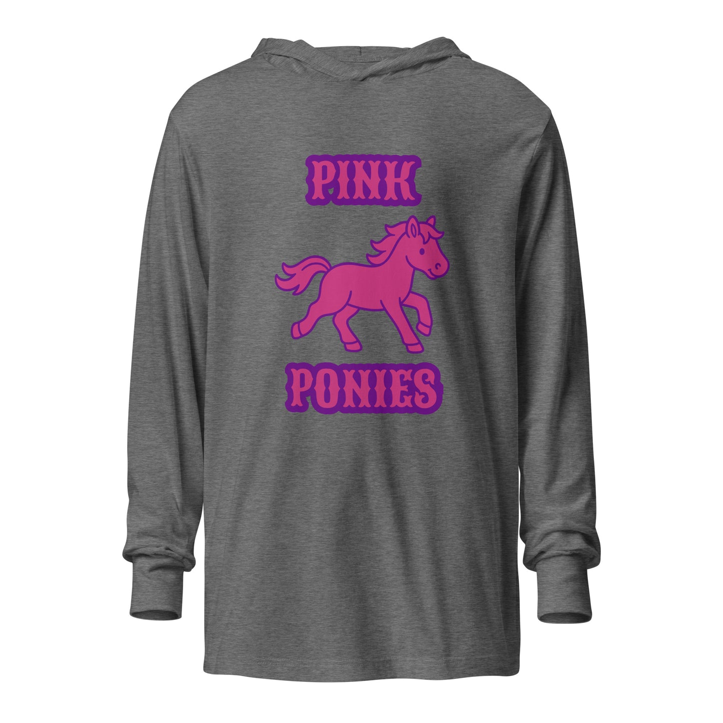 Performance | Hooded Long Sleeve T Shirt | Pink Pony Athletic Club | Emblem Logo