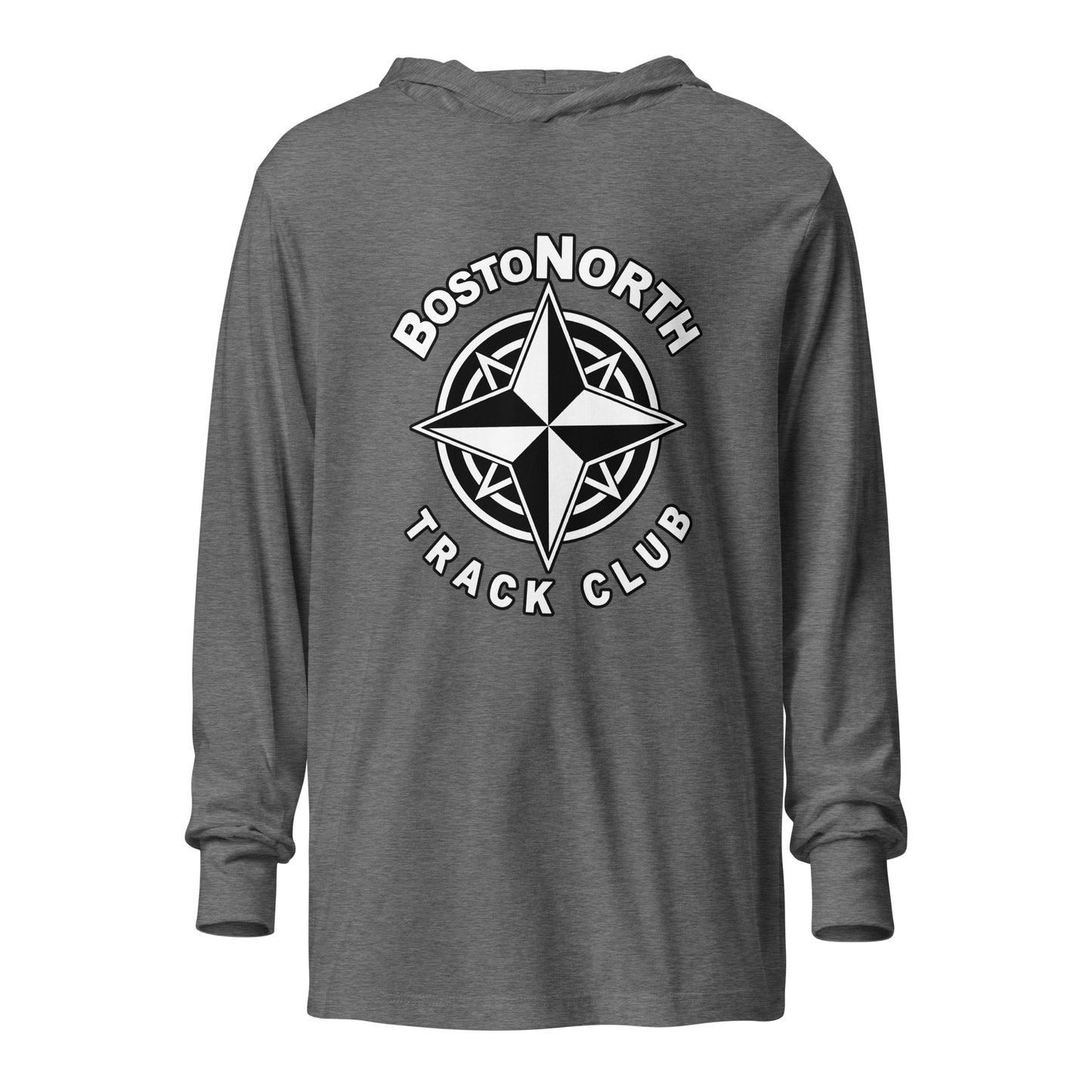 Performance | Hooded Long Sleeve T Shirt | Boston-North Track Club | Crest Logo