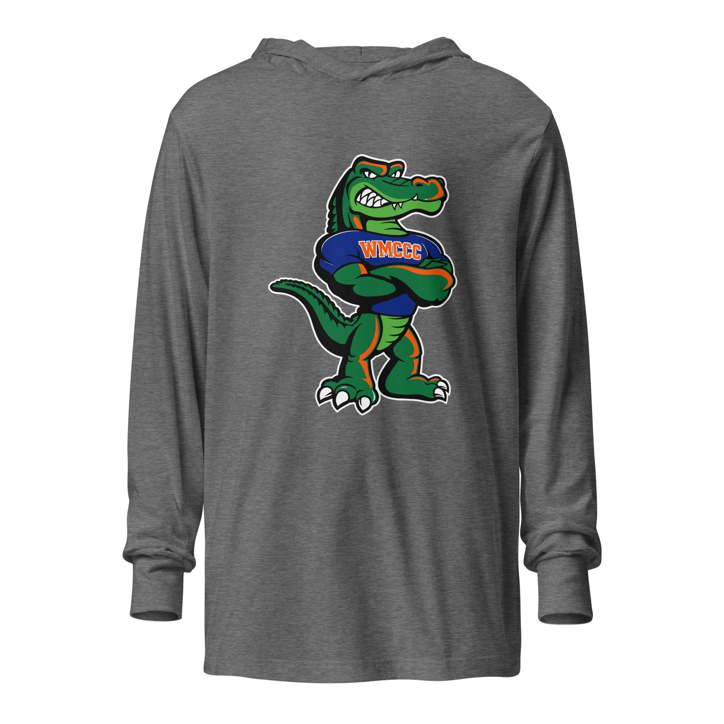 Performance | Hooded Long Sleeve T Shirt | West Memphis Community Christian College Gators | Mascot Logo