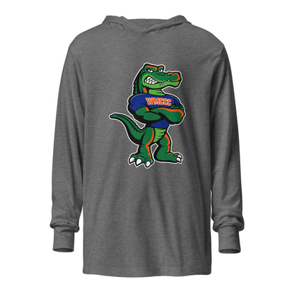 Performance | Hooded Long Sleeve T Shirt | West Memphis Community Christian College Gators | Mascot Logo