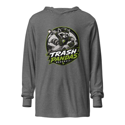 Performance | Hooded Long Sleeve T Shirt | Trash Pandas Baseball Organization | Vanguard Logo