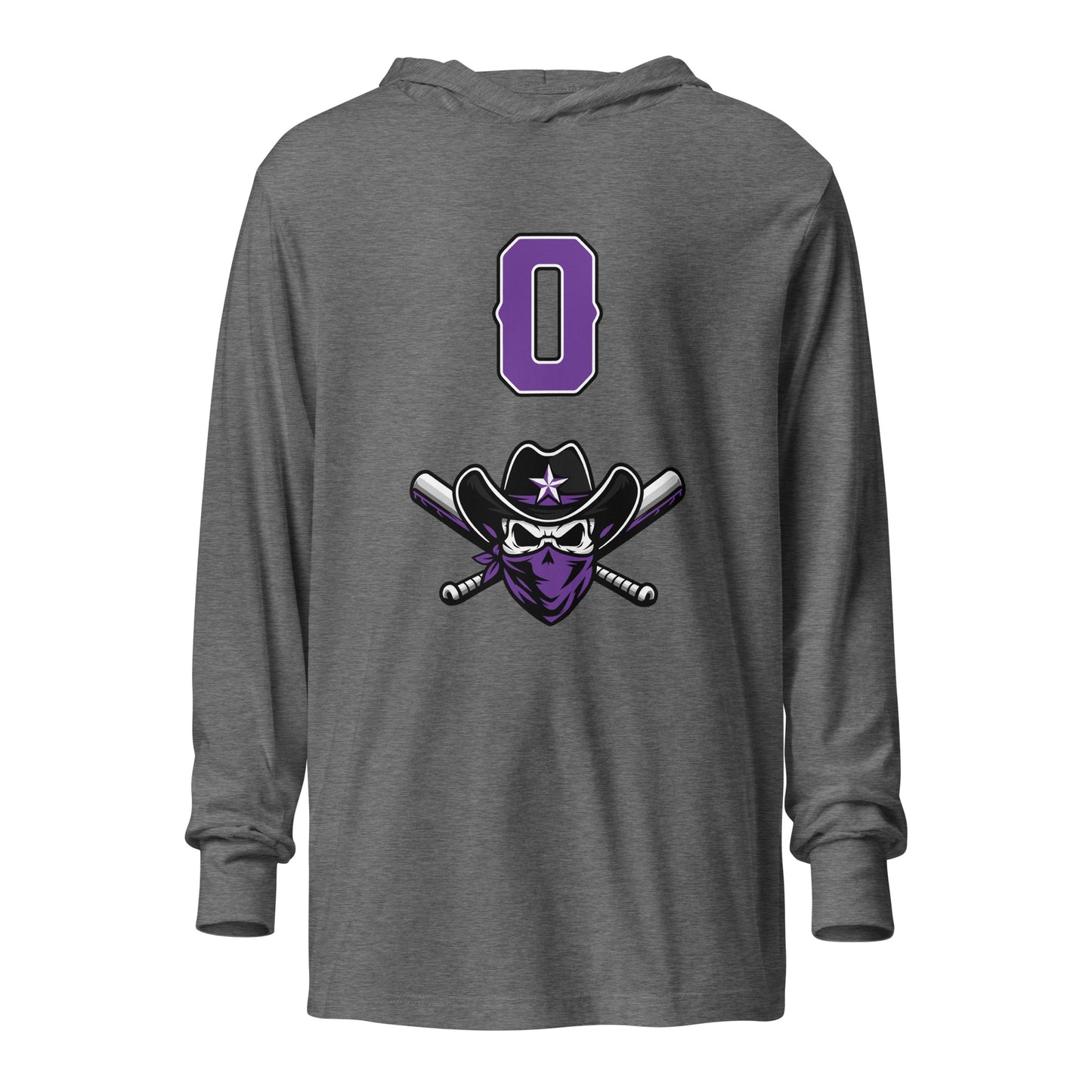 Performance | Hooded Long Sleeve T Shirt | Carolina Outlaws Baseball | Purple Renegades Logo