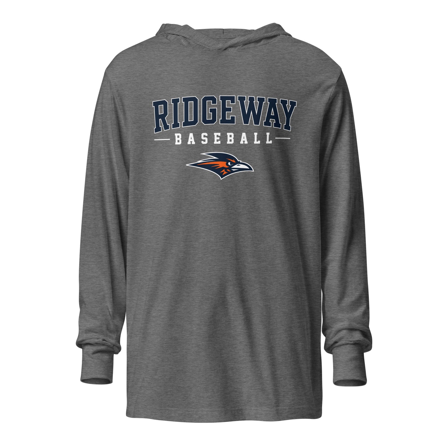 Performance | Hooded Long Sleeve T Shirt | Ridgeway High School Baseball | Modern Script Logo