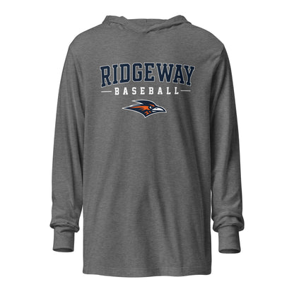 Performance | Hooded Long Sleeve T Shirt | Ridgeway High School Baseball | Modern Script Logo