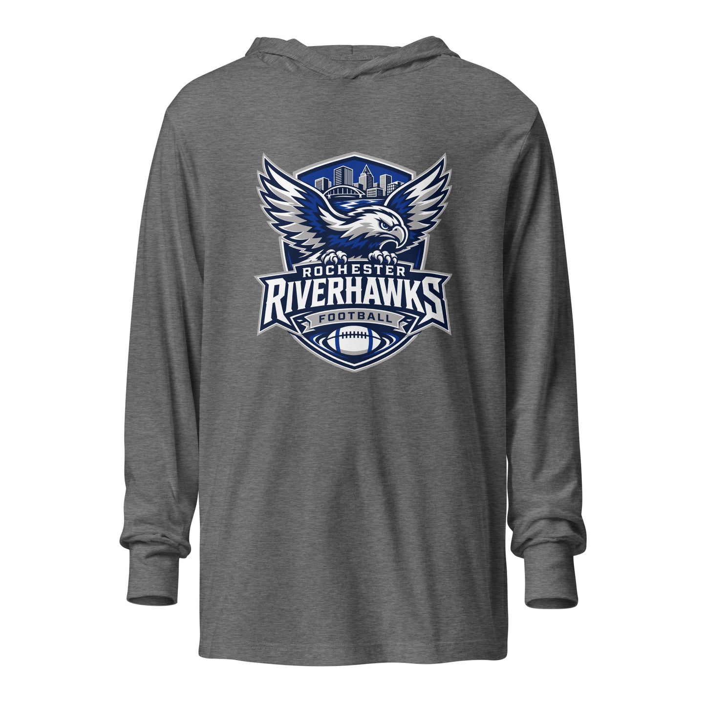 Performance | Hooded Long Sleeve T Shirt | Rochester Riverhawks | Shield Logo