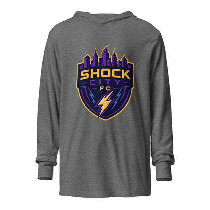 Performance | Hooded Long Sleeve T Shirt | Shock City FC | Crest Logo
