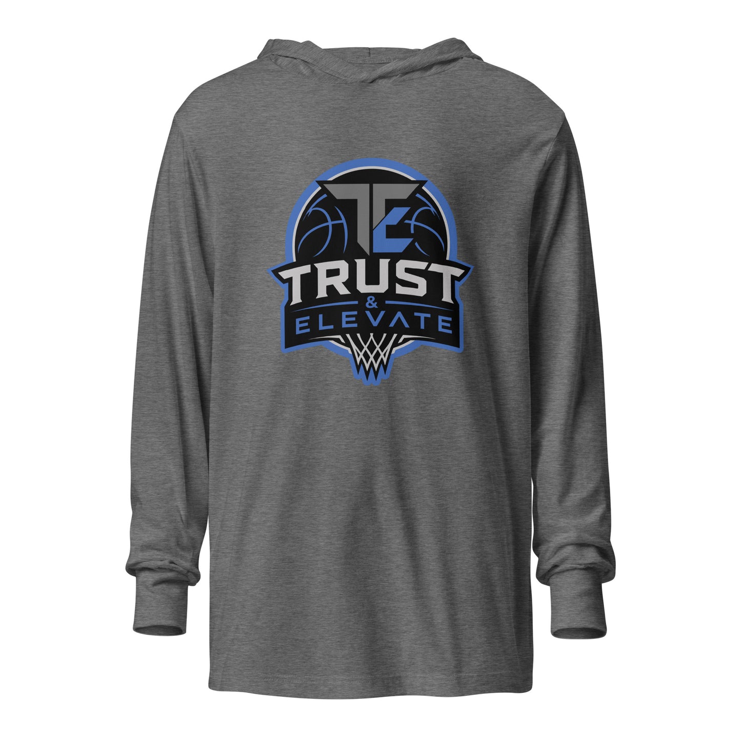Performance | Hooded Long Sleeve T Shirt | Trust & Elevate | Vanguard Elite Logo