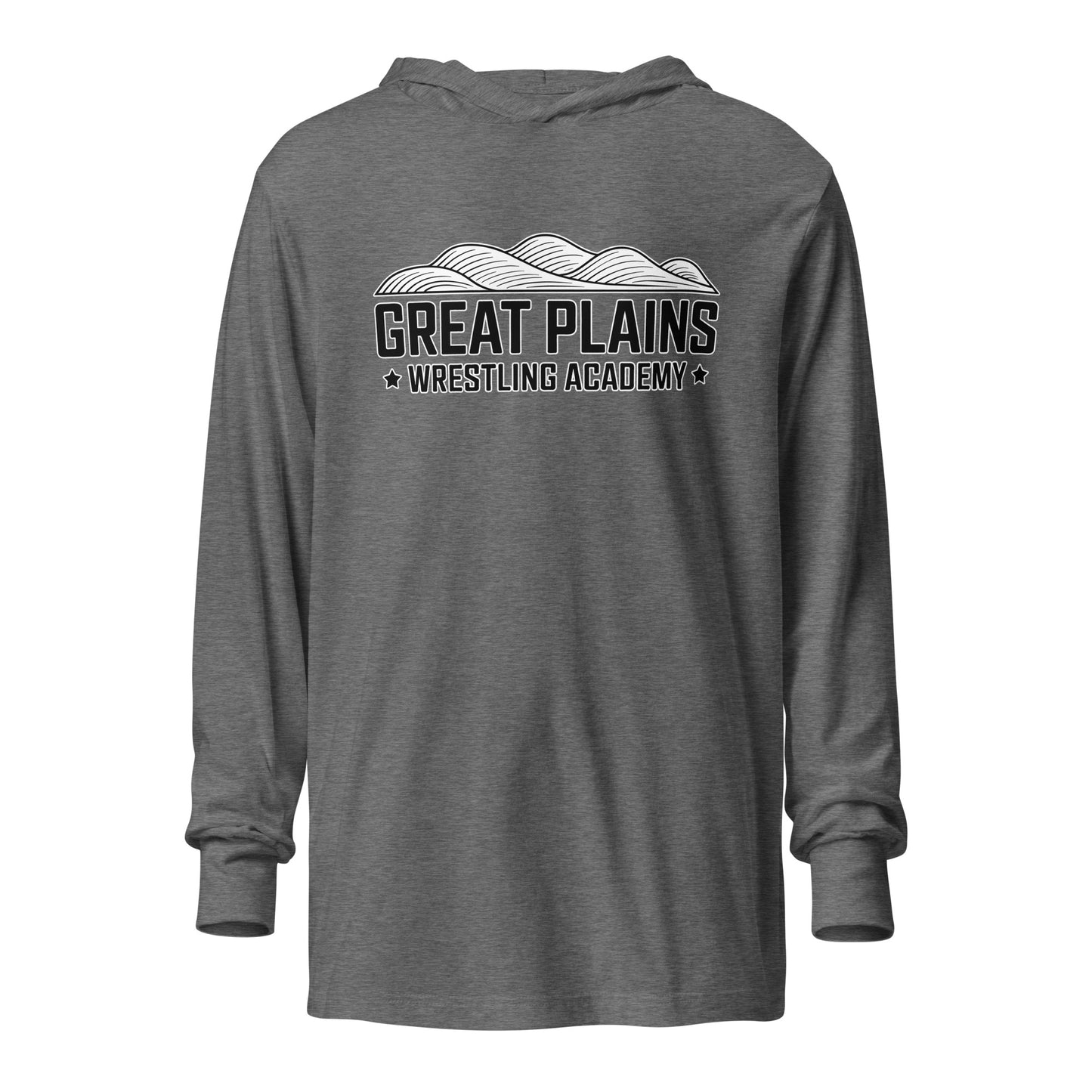 Performance | Hooded Long Sleeve T Shirt | Great Plains Wrestling Academy | Crest Logo