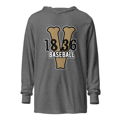 Performance | Hooded Long Sleeve T Shirt | 1836 Volunteers Baseball | Crest Logo