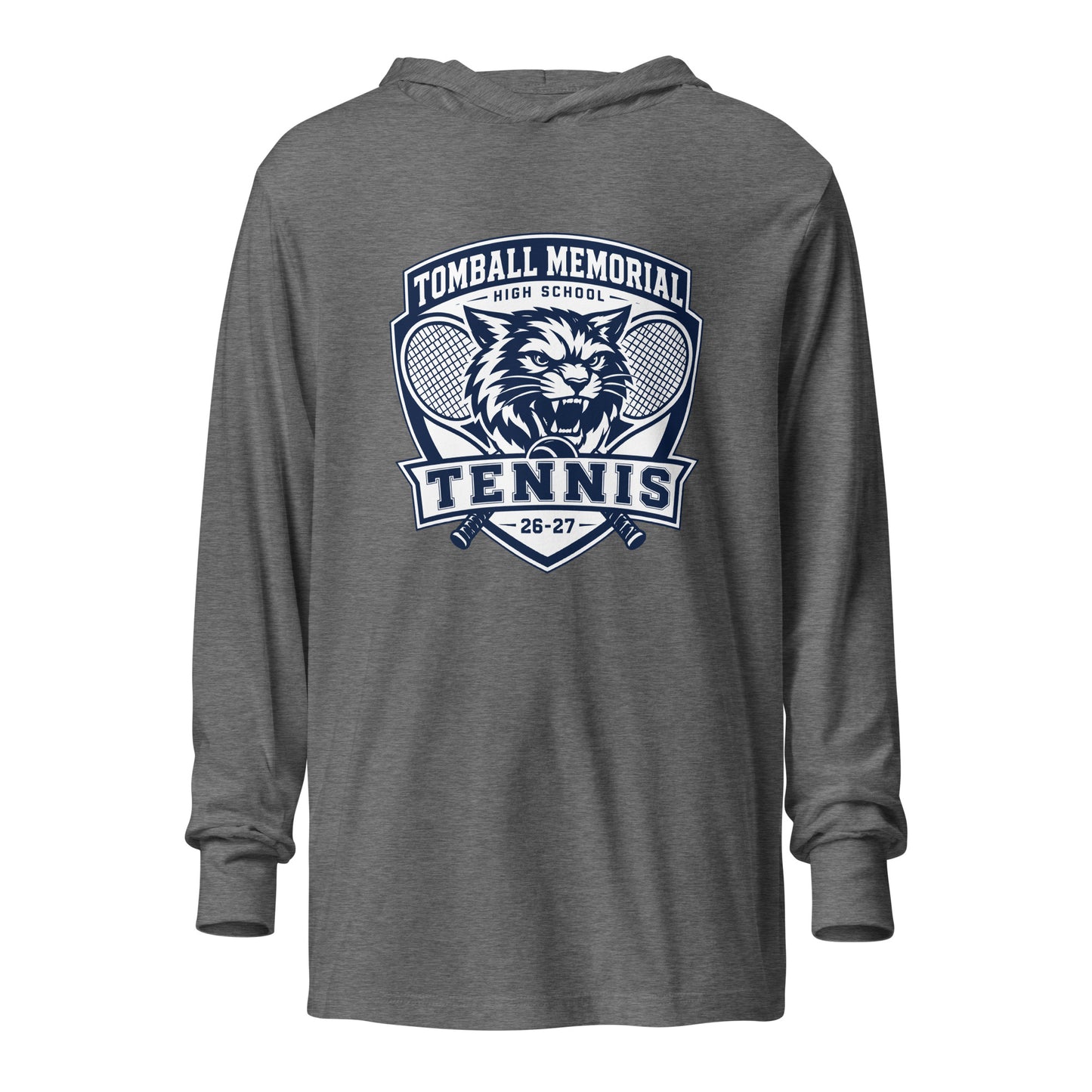 Performance | Hooded Long Sleeve T Shirt | TMHS Tennis | Shield Logo