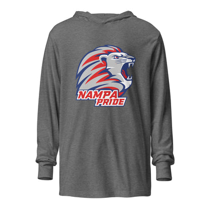 Performance | Hooded Long Sleeve T Shirt | Nampa Pride | Mascot Logo