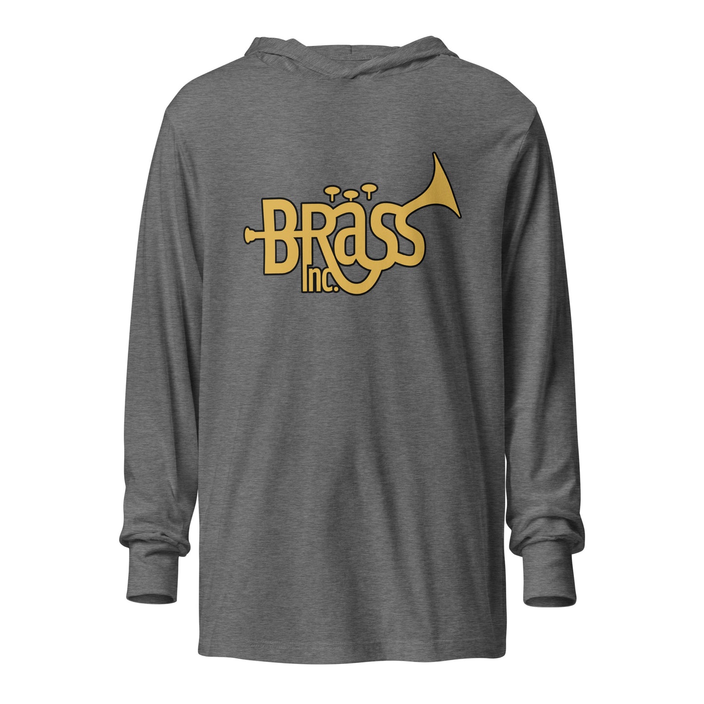 Performance | Hooded Long Sleeve T Shirt | Brass Inc. | Emblem Logo