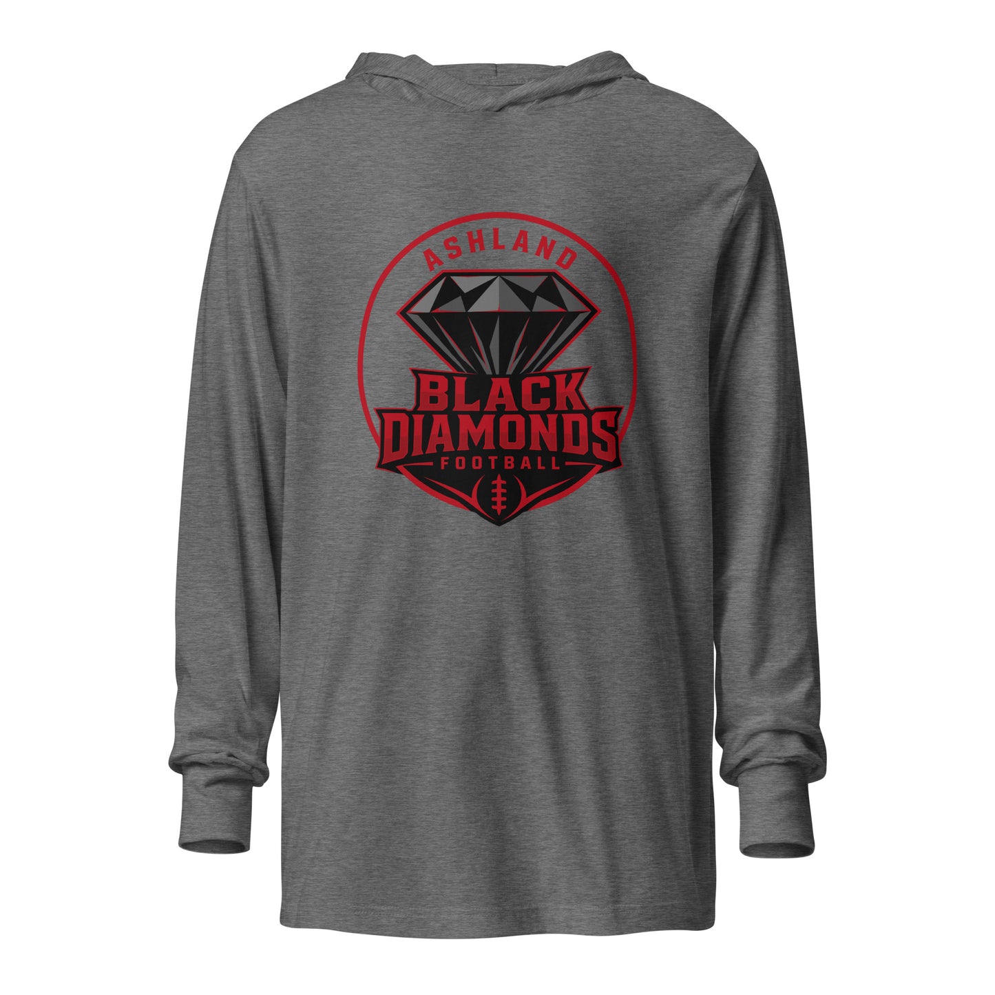 Performance | Hooded Long Sleeve T Shirt | Ashland Black Diamonds | Badge Logo