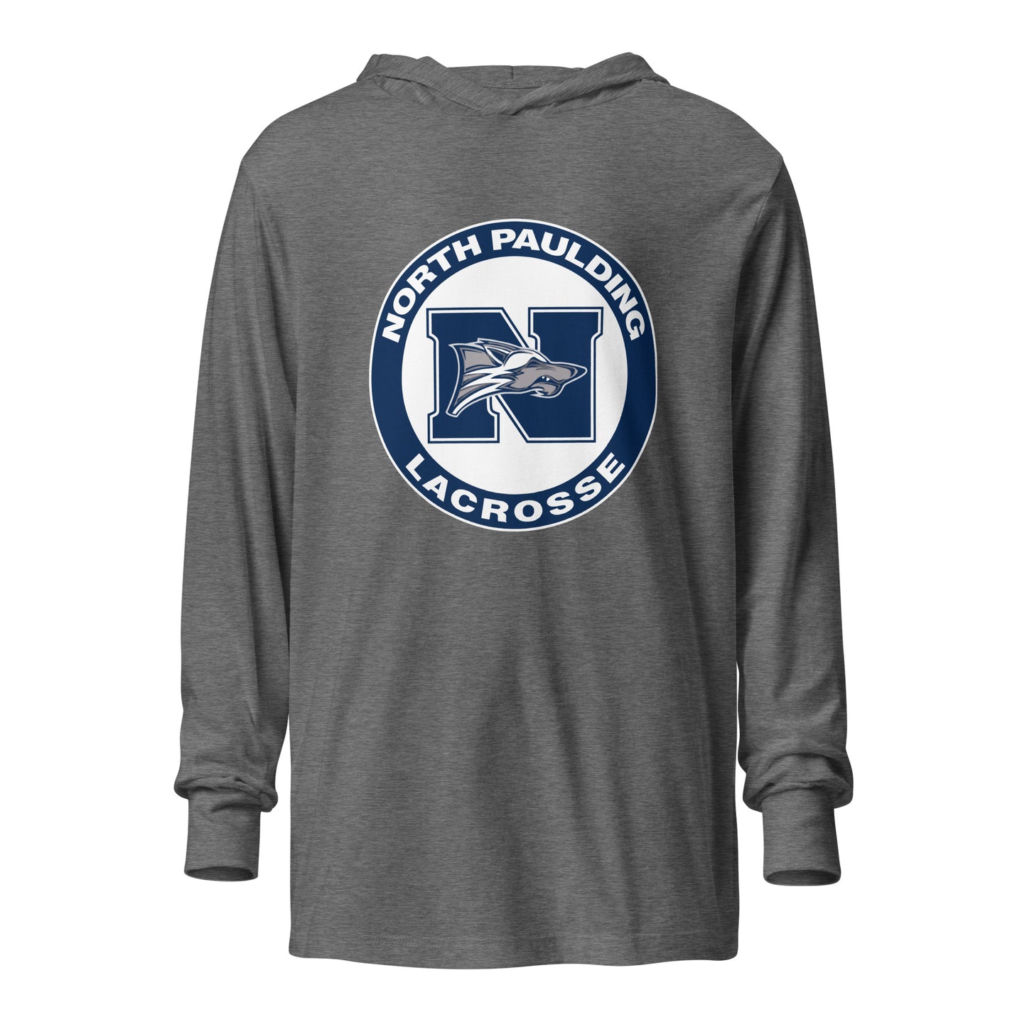 Performance | Hooded Long Sleeve T Shirt | North Paulding Lacrosse | Badge Logo