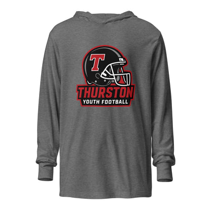 Performance | Hooded Long Sleeve T Shirt | Thurston Youth Football | Crest Logo