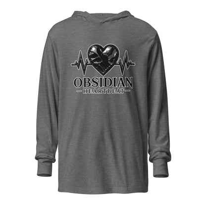 Performance | Hooded Long Sleeve T Shirt | Obsidian Heartbeat | Pulse Athletics Logo