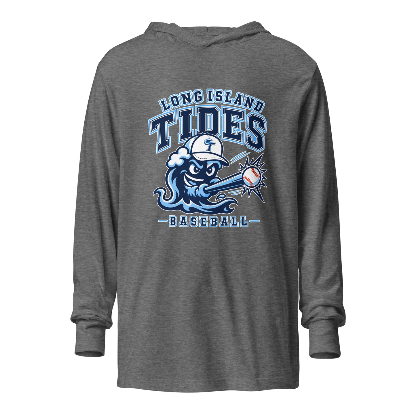 Performance | Hooded Long Sleeve T Shirt | Long Island Tides Baseball | Valor Logo