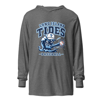 Performance | Hooded Long Sleeve T Shirt | Long Island Tides Baseball | Valor Logo