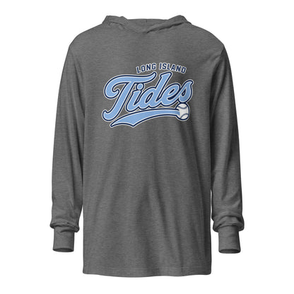 Performance | Hooded Long Sleeve T Shirt | Long Island Tides Baseball | Athletics Logo