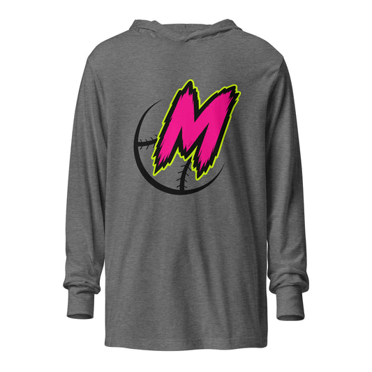Performance | Hooded Long Sleeve T Shirt | Misfits Baseball | Lettermark Logo