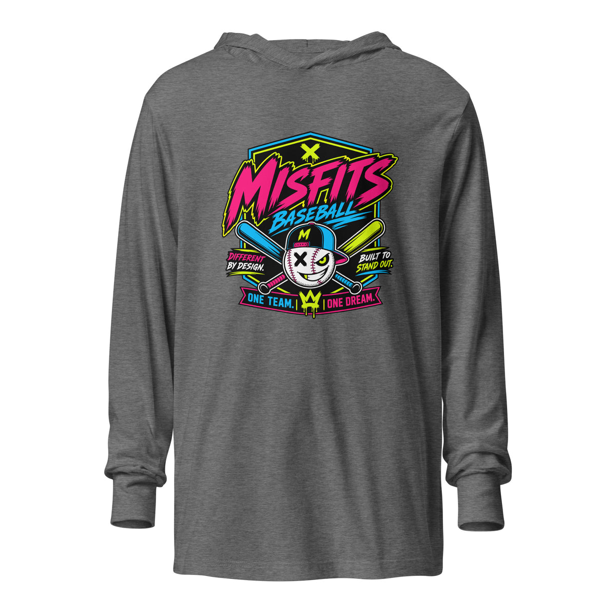 Performance | Hooded Long Sleeve T Shirt | Misfits Baseball | Valor Logo