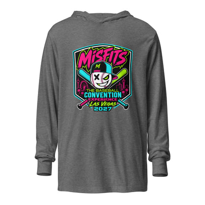 Performance | Hooded Long Sleeve T Shirt | Misfits Baseball | Shield Logo