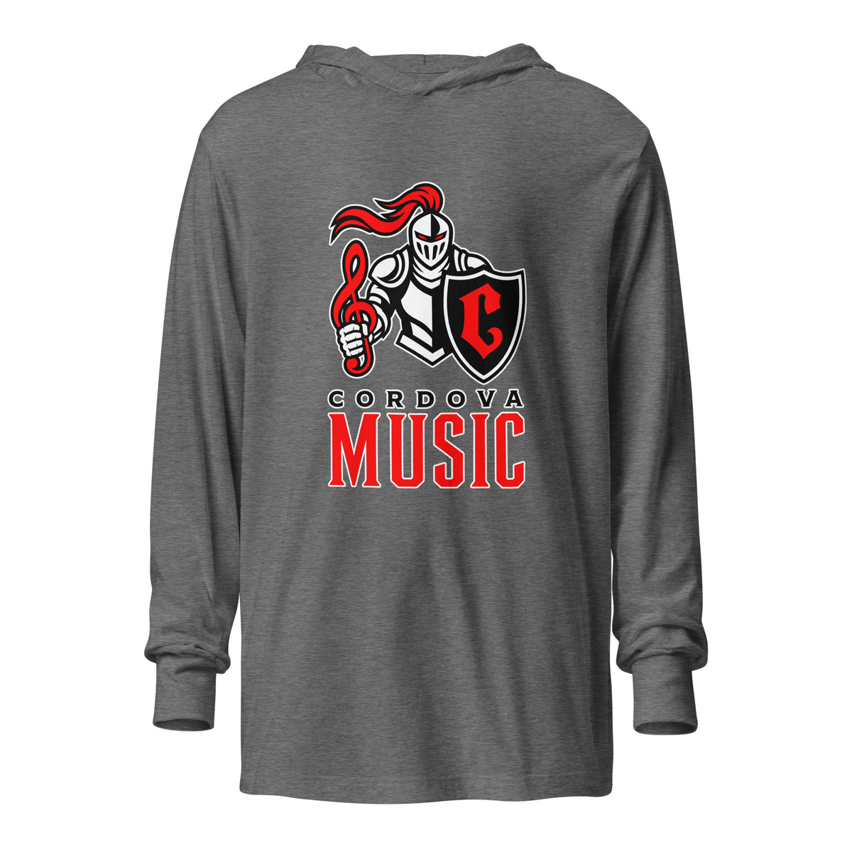 Performance | Hooded Long Sleeve T Shirt | Cordova High Music | Vanguard Logo