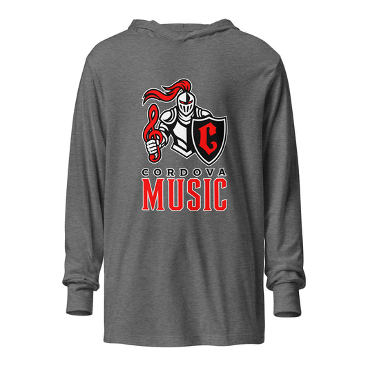 Performance | Hooded Long Sleeve T Shirt | Cordova High Music | Vanguard Logo