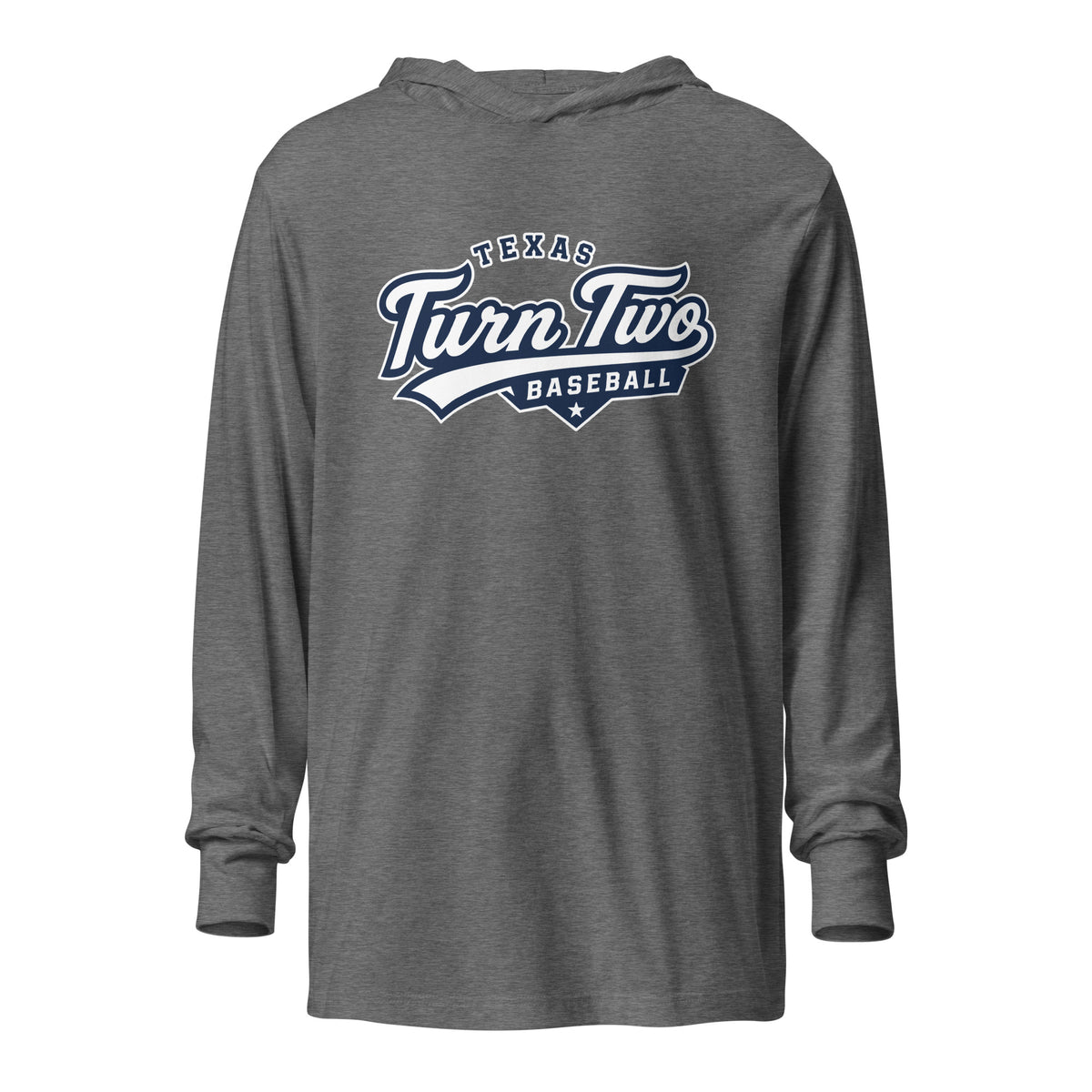 Performance | Hooded Long Sleeve T Shirt | Texas Turn Two Baseball | Athletics Logo