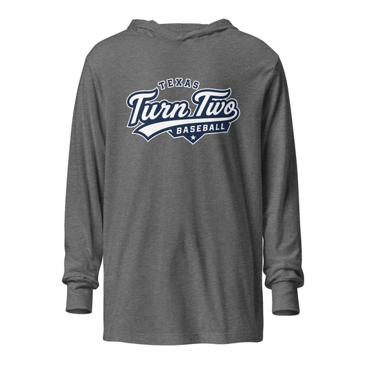 Performance | Hooded Long Sleeve T Shirt | Texas Turn Two Baseball | Athletics Logo