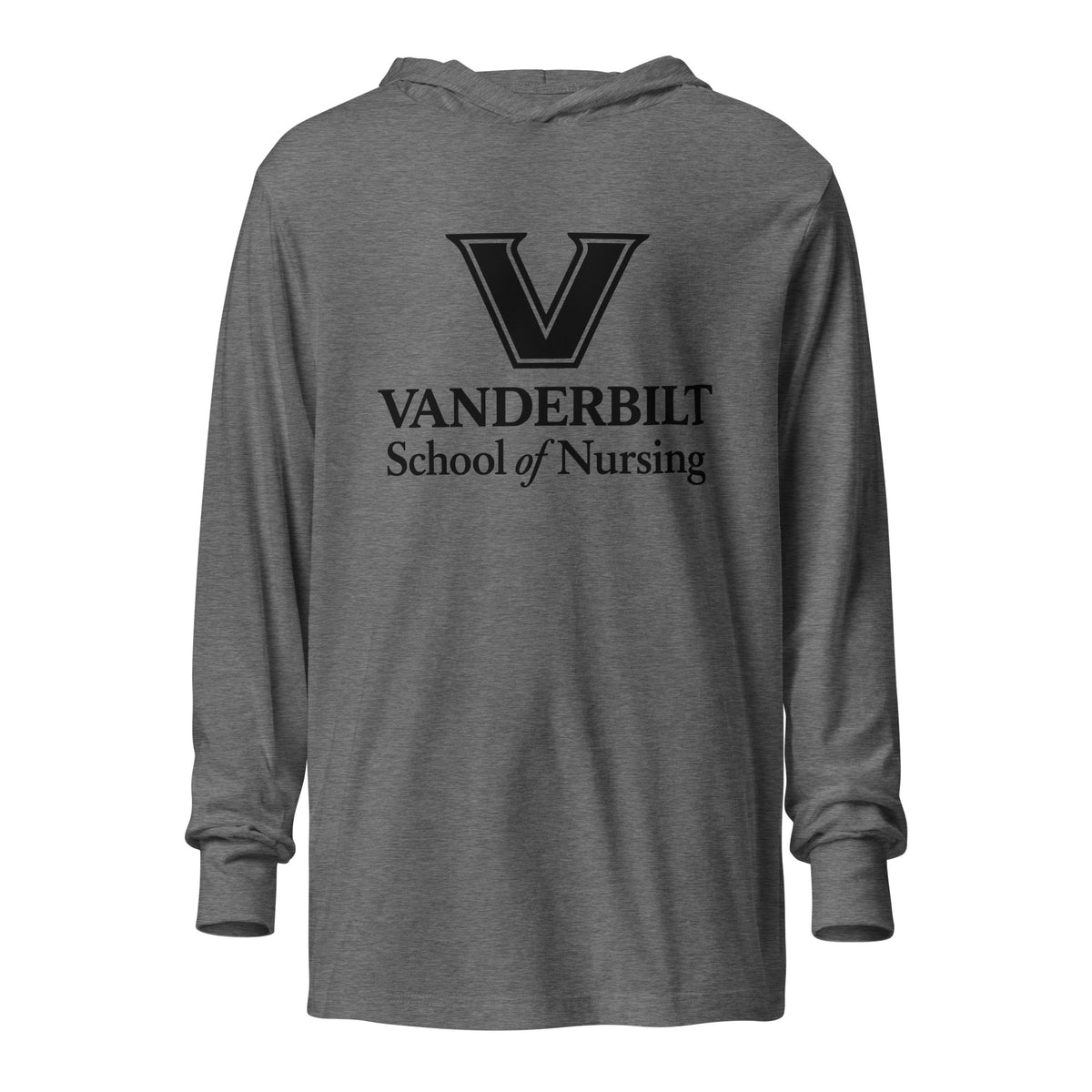 Performance | Hooded Long Sleeve T Shirt | Grand View University Nursing | Crest Logo