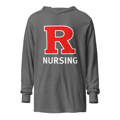 Performance | Hooded Long Sleeve T Shirt | Grand View University Nursing | Lettemark Logo