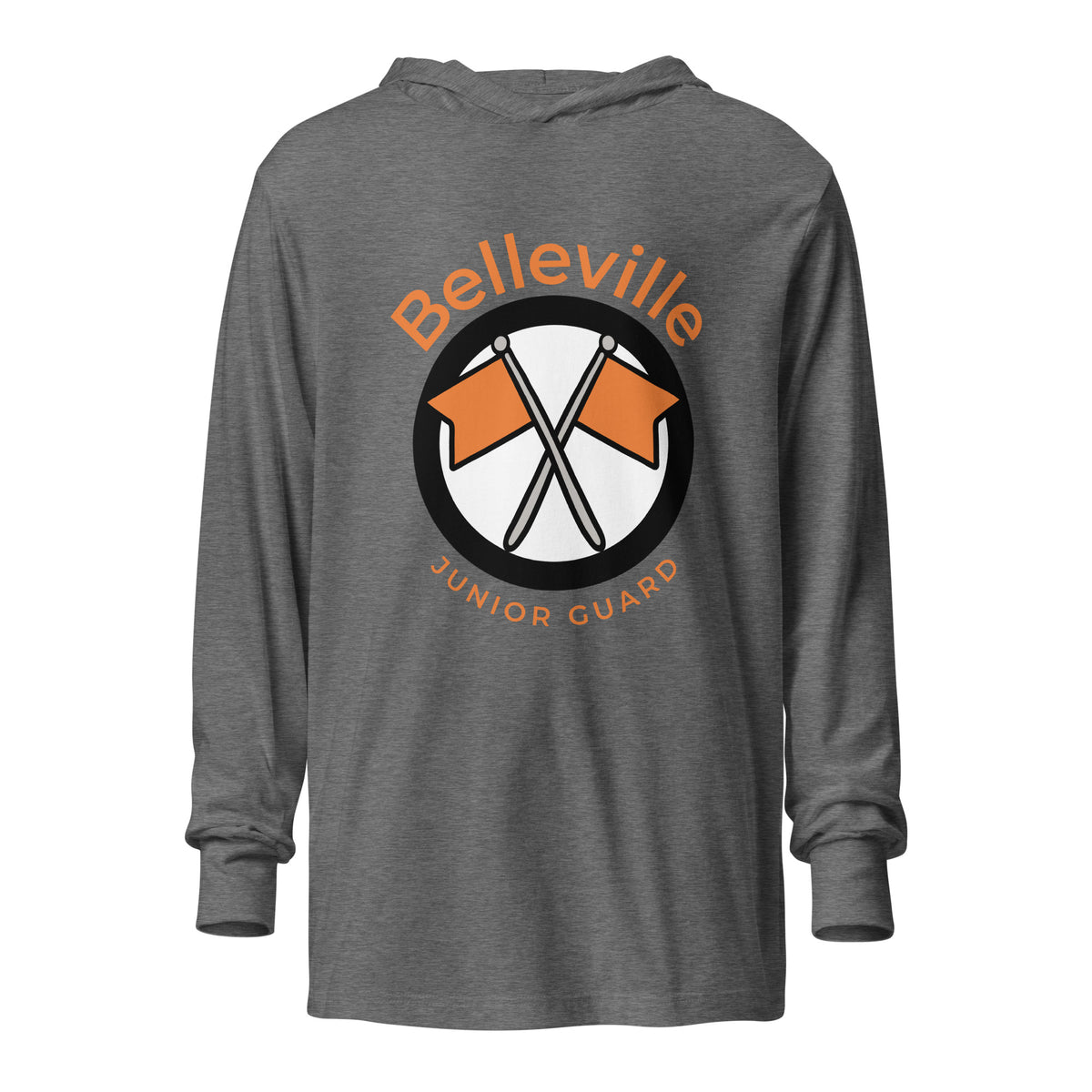 Performance | Hooded Long Sleeve T Shirt | Belleville Community Guard Programs | Crest Logo