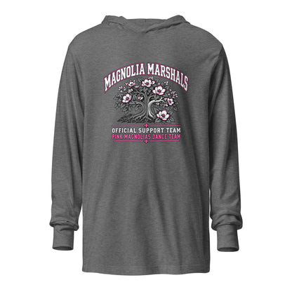 Performance | Hooded Long Sleeve T Shirt | Pink Magnolias Dance | Crest Logo