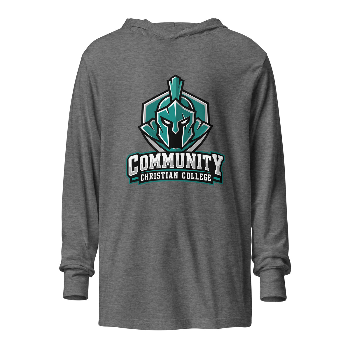 Performance | Hooded Long Sleeve T Shirt | Community Christian College | Vanguard Athletic Logo