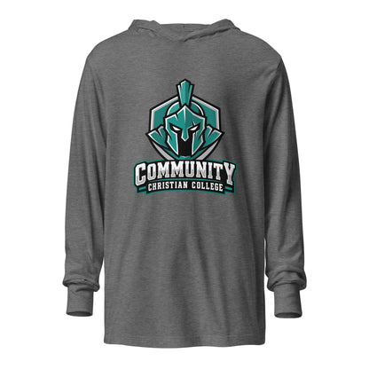 Performance | Hooded Long Sleeve T Shirt | Community Christian College | Vanguard Athletic Logo