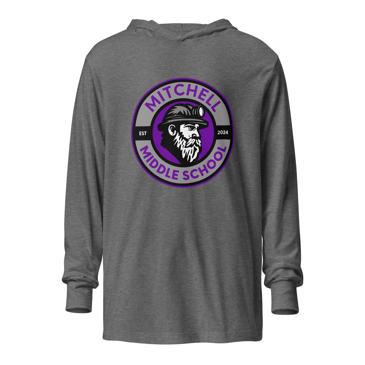 Performance | Hooded Long Sleeve T Shirt | Mitchell Middle School Softball | Badge Logo