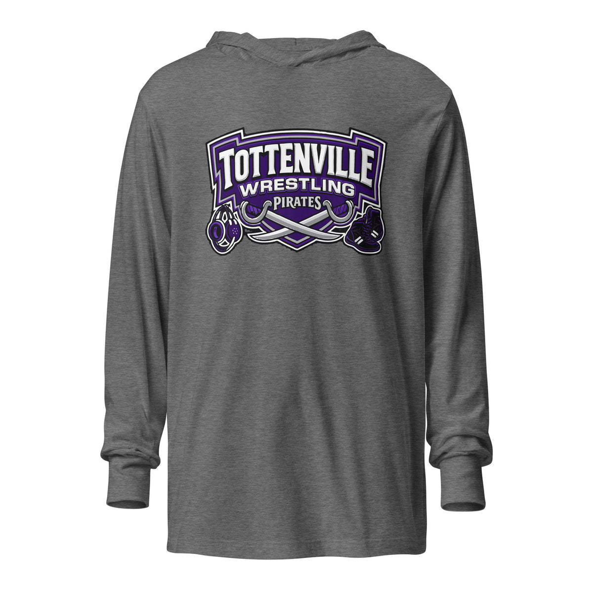 Performance | Hooded Long Sleeve T Shirt | Tottenville wrestling club | Vanguard Logo