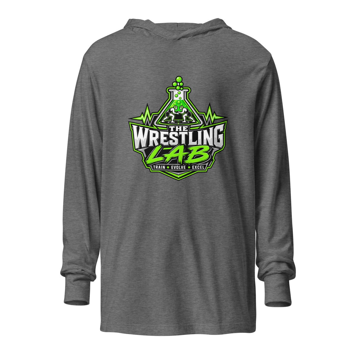 Performance | Hooded Long Sleeve T Shirt | The Wrestling Lab | Emblem Logo